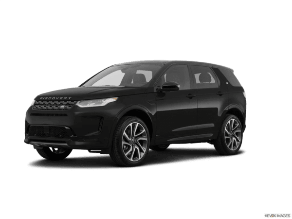 Side view of the land rover discovery car in black